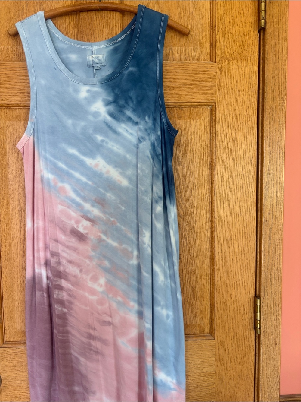 Thread & Supply Blue Pink Tie-Dye Midi Dress